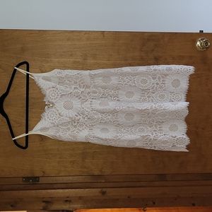 Trina Turk Fit and Flare White Lace Dress with Pockets